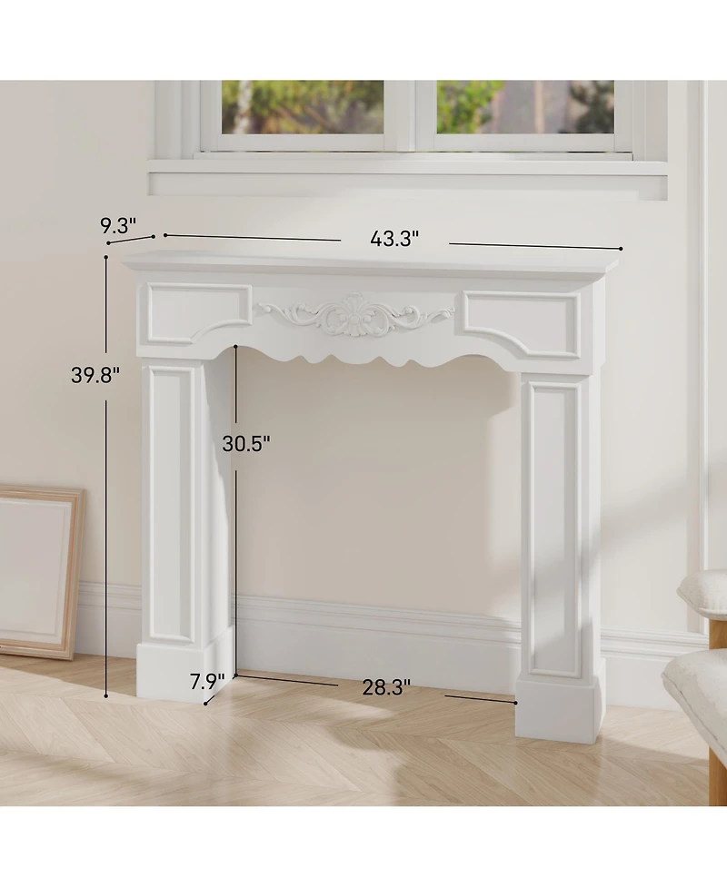 Homcom Baroque Fireplace Mantel, Fireplace Surround with Leg,