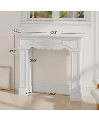 Homcom Baroque Fireplace Mantel, Fireplace Surround with Leg,