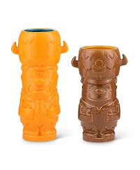 Geeki Tikis The Flintstones Mug Set | Fred & Barney Tiki Mugs | Holds 28 Ounces