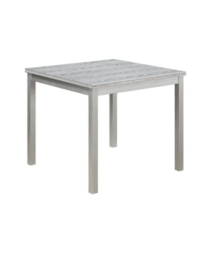 5-Piece Square Dining Table Set with 4 Upholstered Chairs, Crystal Trim Wood for Kitchen or Small Room-Maison Boucle