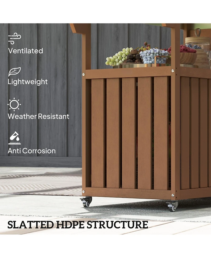 Slickblue Multi-Functional Camping Cart for Cooking, Dining, and Food Storage Outdoors