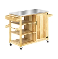 Mobile Grill Cart with Compact Design for Outdoor Cooking and Entertaining