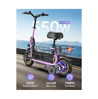 Everyfun 550W Electric Scooter with Seat for Adult.