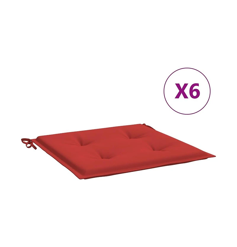 vidaXL Chair Cushion Set of 6 Red Oxford fabric