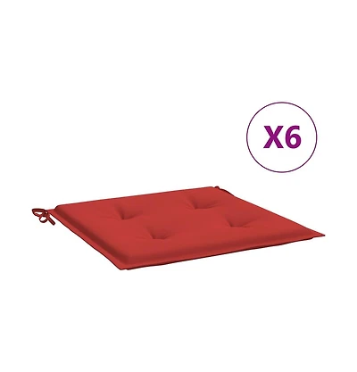 vidaXL Chair Cushion Set of 6 Red Oxford fabric