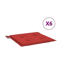 vidaXL Chair Cushion Set of 6 Red Oxford fabric