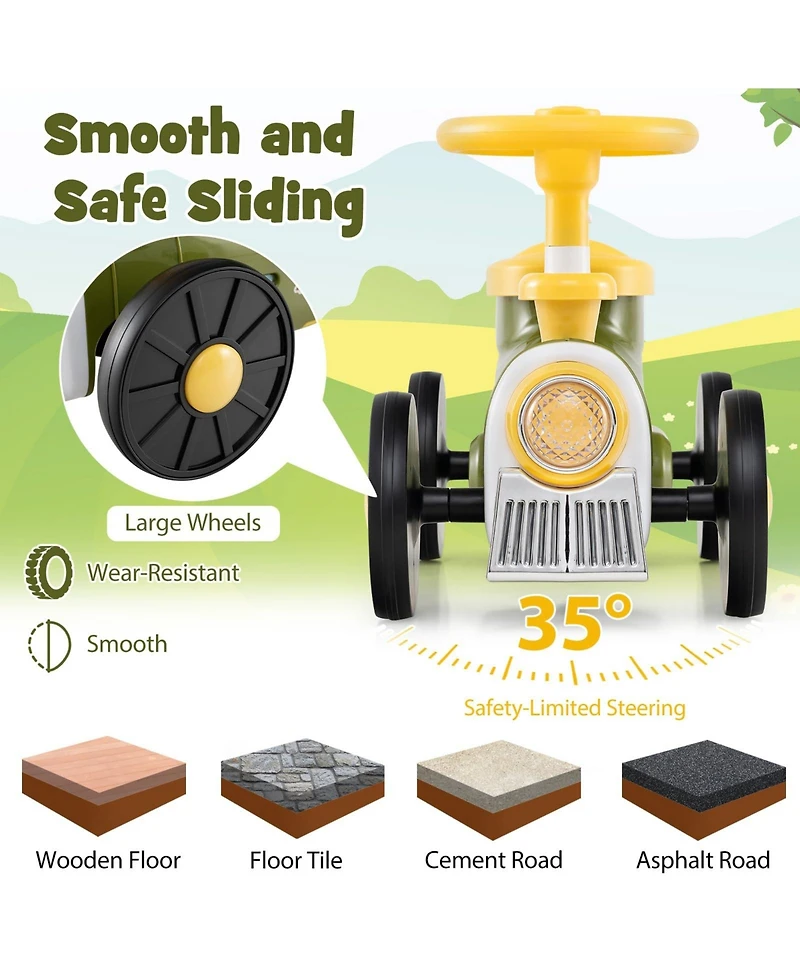 Mecale Ride on Toy with Steering Wheel and Train Whistle Sound Button
