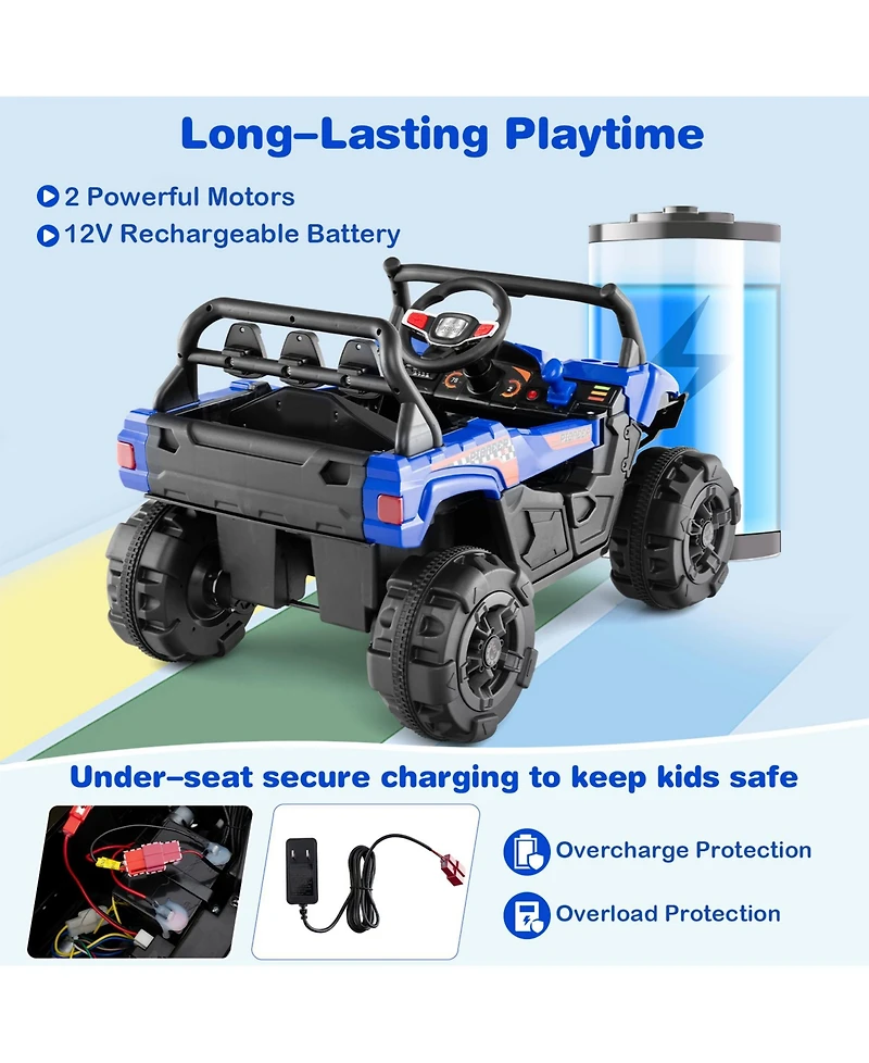 Sugift 12V Battery Powered Electric Vehicle with Remote Control and 3