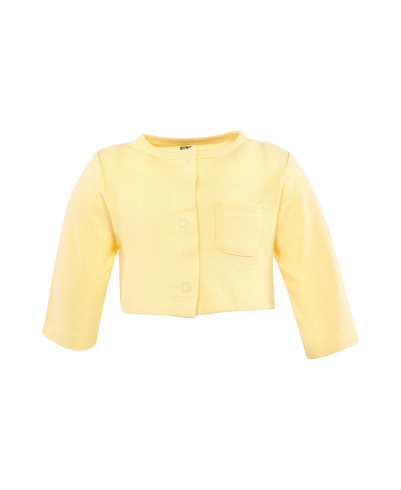 Hudson Baby Toddler Girls Cotton Dress and Cardigan Set, Pink Yellow Pretty Floral