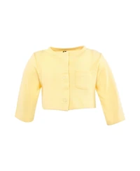 Hudson Baby Toddler Girls Cotton Dress and Cardigan Set, Pink Yellow Pretty Floral