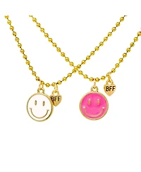 Zomi Gems Girls Bff Smiley Face Necklace Set