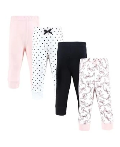 Hudson Baby Girls Cotton Pants Leggings Pink Bows