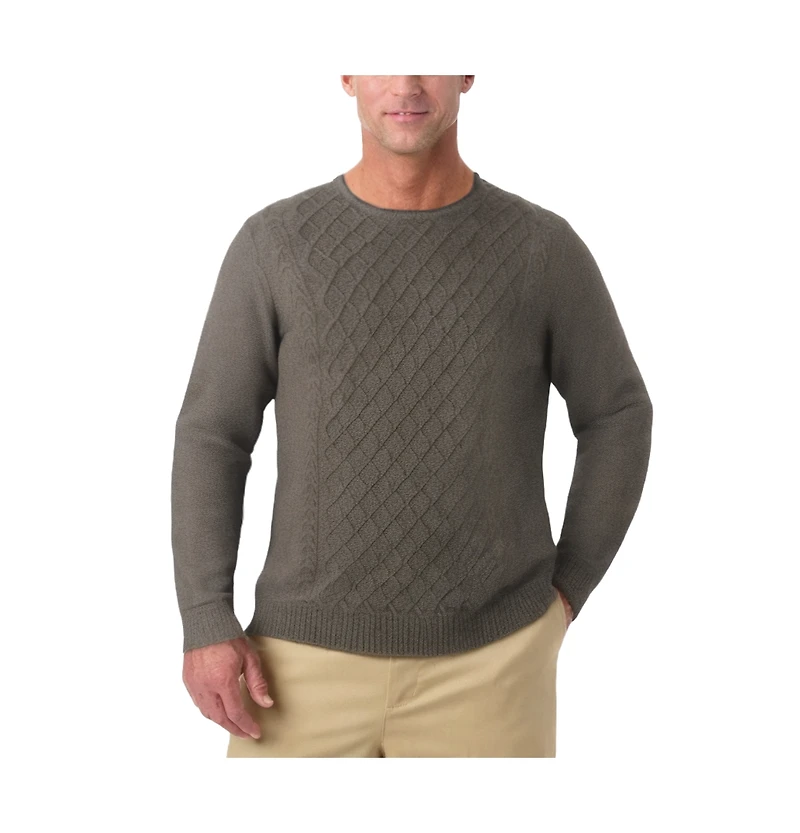 KingSize Big & Tall Soft Cable Knit Crewneck Sweater