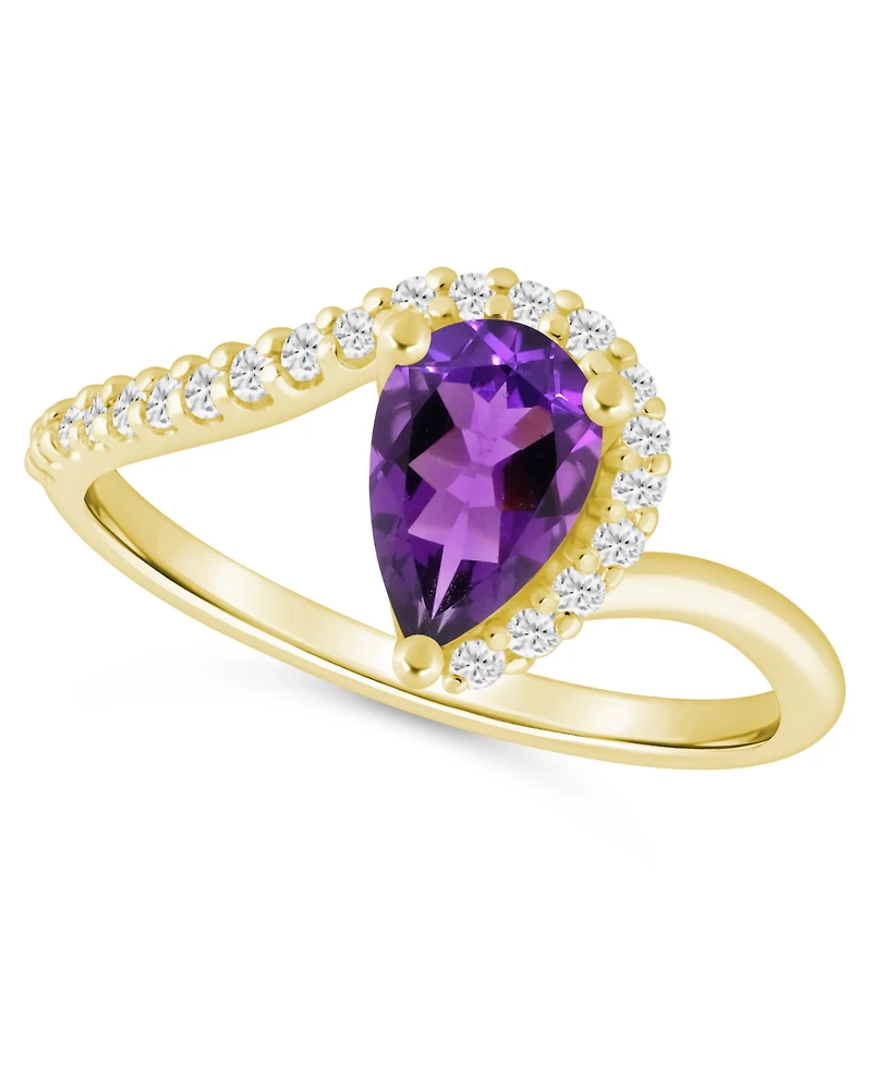 Macy's London Blue Topaz (1-1/20 ct. t.w.) and Diamond Ring (1/5 10k Yellow Gold