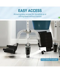 Shower Chair with Wheels, Bedside Commode Wheelchair for Seniors,