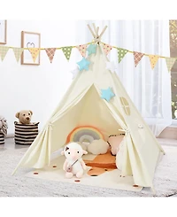 Foldable Kids Canvas Teepee Play Tent
