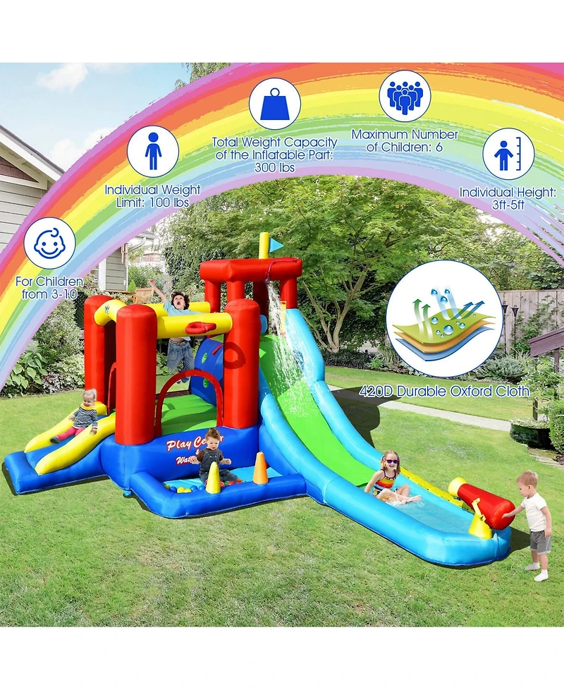 Sugift 9-in-1 Inflatable Kids Water Slide Bounce House without Blower