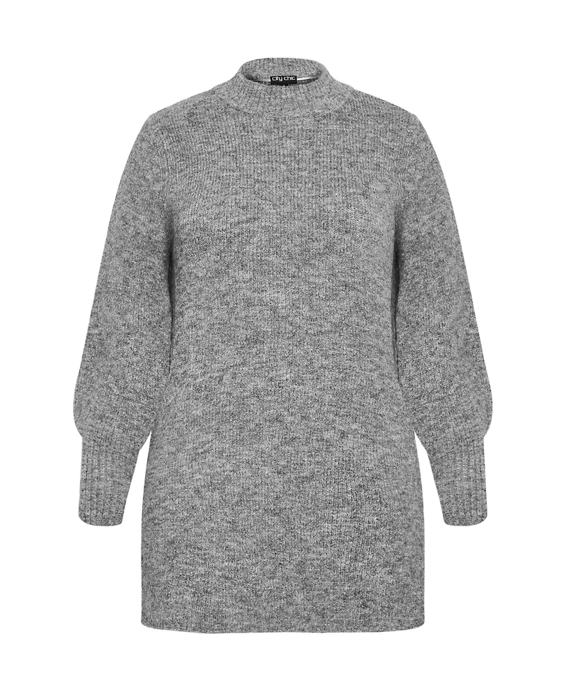 City Chic Women's Longline Split Sweater