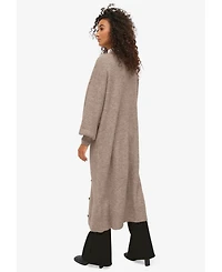 ellos Plus Women's Button Front Duster Cardigan
