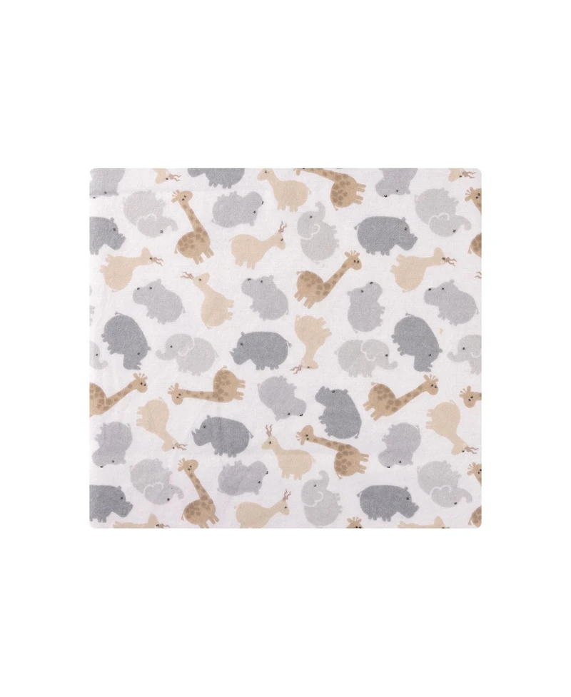 Hudson Baby Cotton Flannel Receiving Blankets 7-Pack Bundle, Safari Friends , One Size