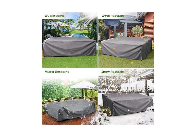 Aecojoy Patio Furniture Cover, Waterproof Outdoor Patio Table and Chair Set Covers, 90.5"x72.5"x27.5"