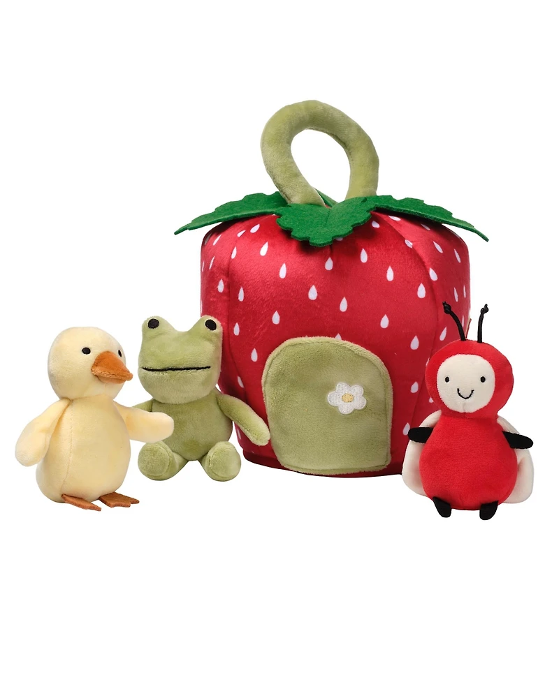 Lambs & Ivy Strawberry Soft Plush Interactive Play Set with Stuffed Animal Toys