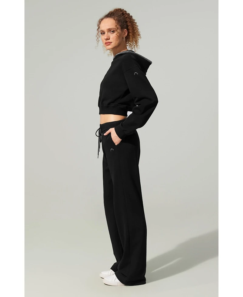 Lilysilk Cropped Fit Seamflow Poise Pullover Hoddie