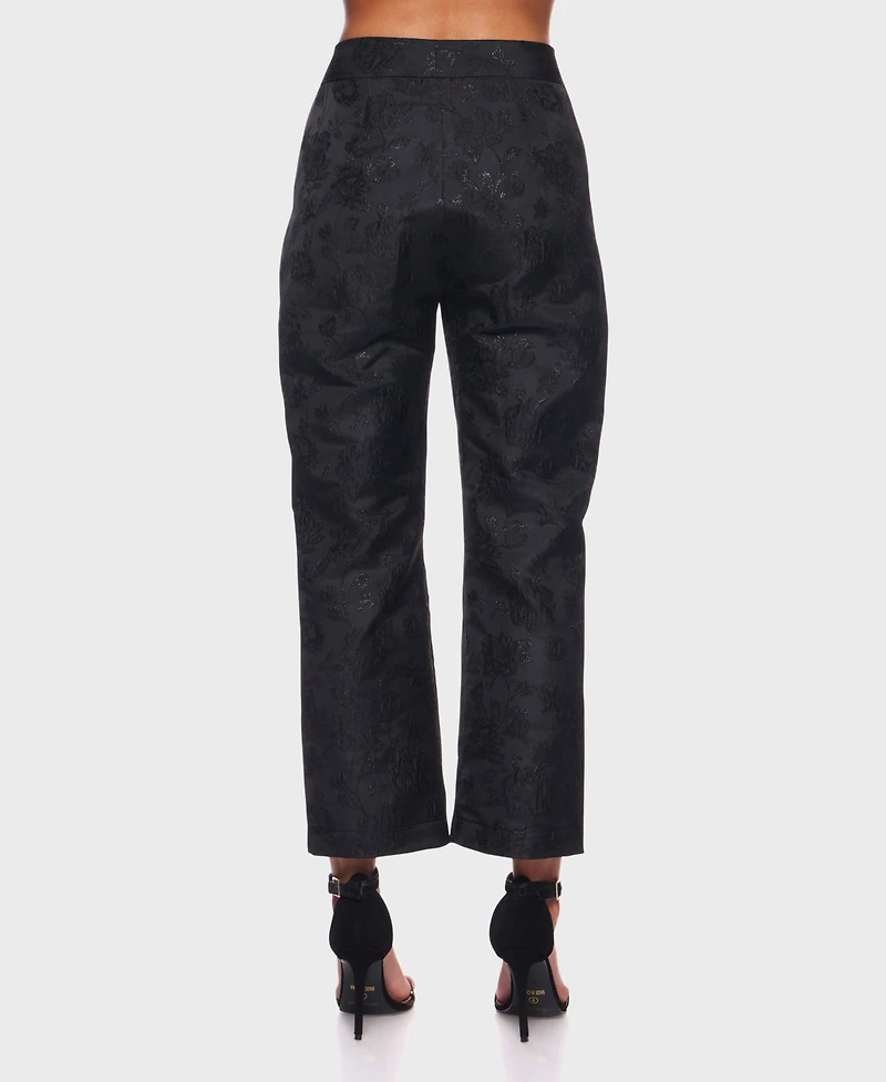 Alex & Sophia Women's High-Rise Jacquard Pants