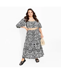 City Chic Women's Amari Puff Sleeve Fitted Top