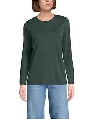 Lands' End Relaxed Supima Cotton Long Sleeve Crew Neck T-Shirt, Regular & Petite