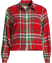 Lands' End Plus Cropped Flannel Shirt