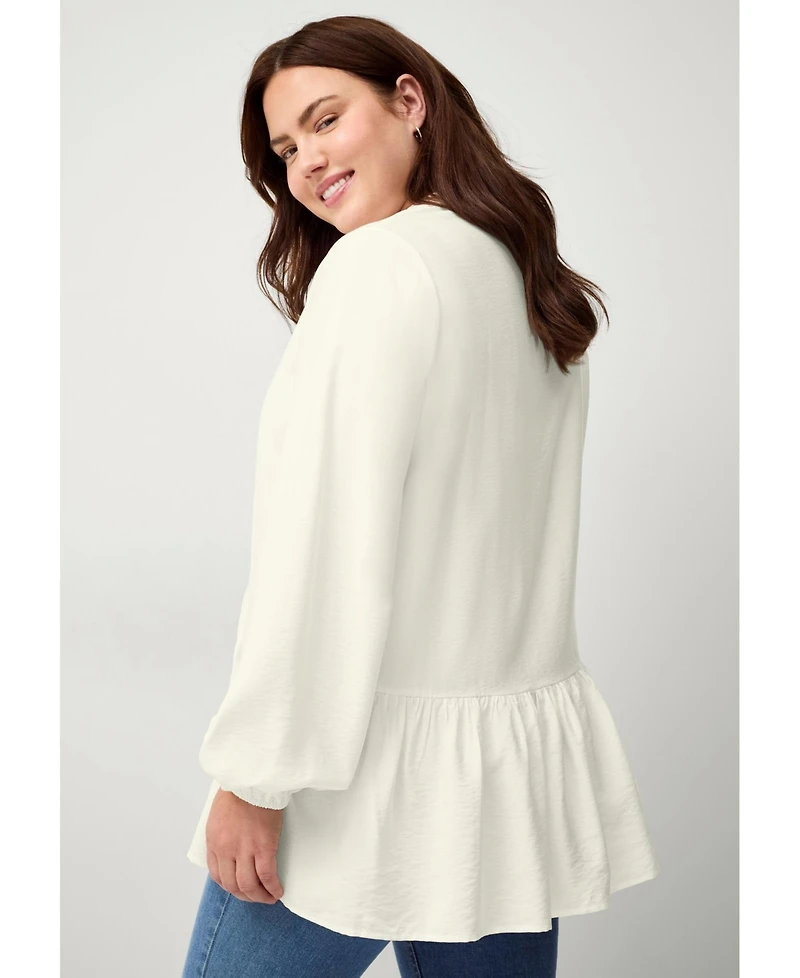 ellos Women's V-Neck Peplum Tunic