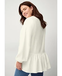 ellos Women's V-Neck Peplum Tunic