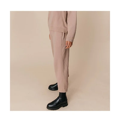 Ocio Women's Cotton Teddy Cropped Pant