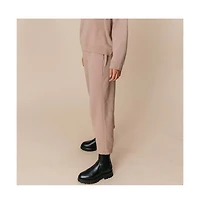 Ocio Women's Cotton Teddy Cropped Pant