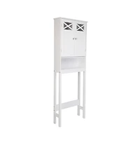 Slickblue Toilet Storage Cabinet with Double Doors and Shelves