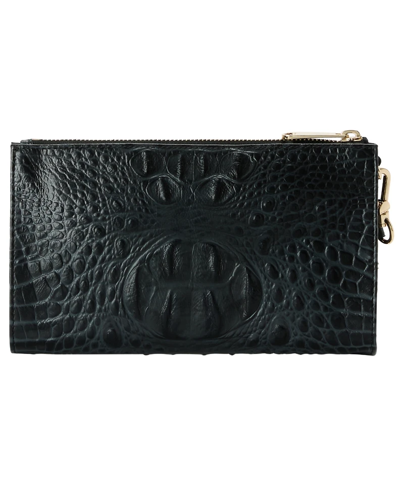 Brahmin Adia Croc-Embossed Zippered Wristlet