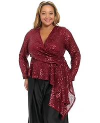 Muse Plus Sequin Long-Sleeve Top
