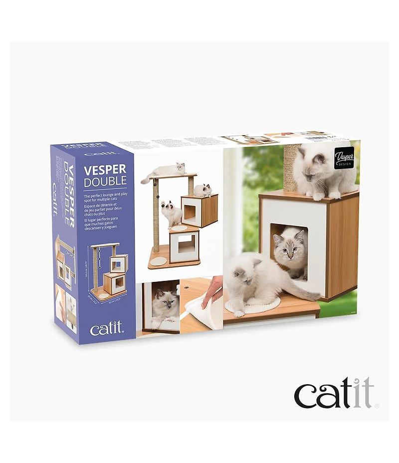 Vesper Cat Furniture, V-Double, Walnut