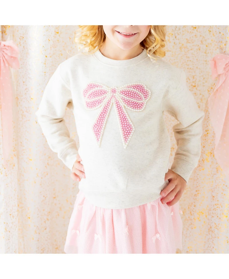 Sweet Wink Baby Girls Pearl Bow Patch Sweatshirt