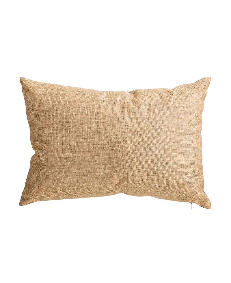 Glitzhome Fall Hooked Sunflower Decorative Pillow, 14" x 14"