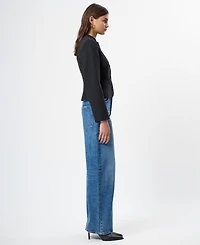 French Connection Women's Round Neck Button Down Jacket