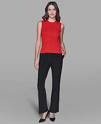 Karl Lagerfeld Paris Women's Ruffled Rib-Knit Sleeveless Top