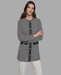Karl Lagerfeld Paris Women's Front Button Jacket