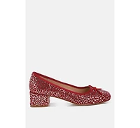 Ningen Leopard Print Block Heel Ballerinas