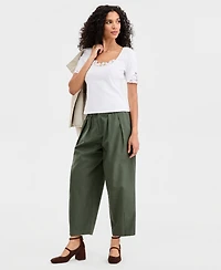 On 34th Women's Knit Short-Sleeve Lace-Inset Top, Macy's Exclusive