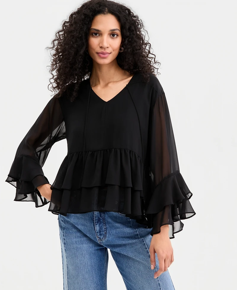 On 34th Women's Long Sleeve Chiffon Ruffle Blouse, Macy's Exclusive