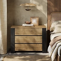 Tribesigns Oversized Nightstand, 36" Wide Night Stand with 3 Drawers, Extra Large Nightstand Bedside Table