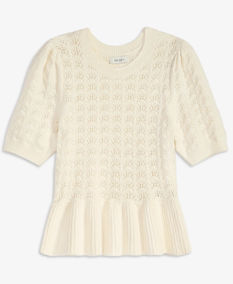 On 34th Women's Ruffle-Hem Sweater Top, Macy's Exclusive