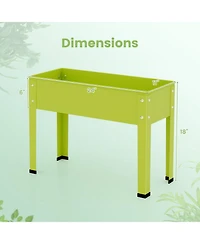 Metal Raised Garden Bed with Legs and Drainage Hole-24 x 11 x 18 inches